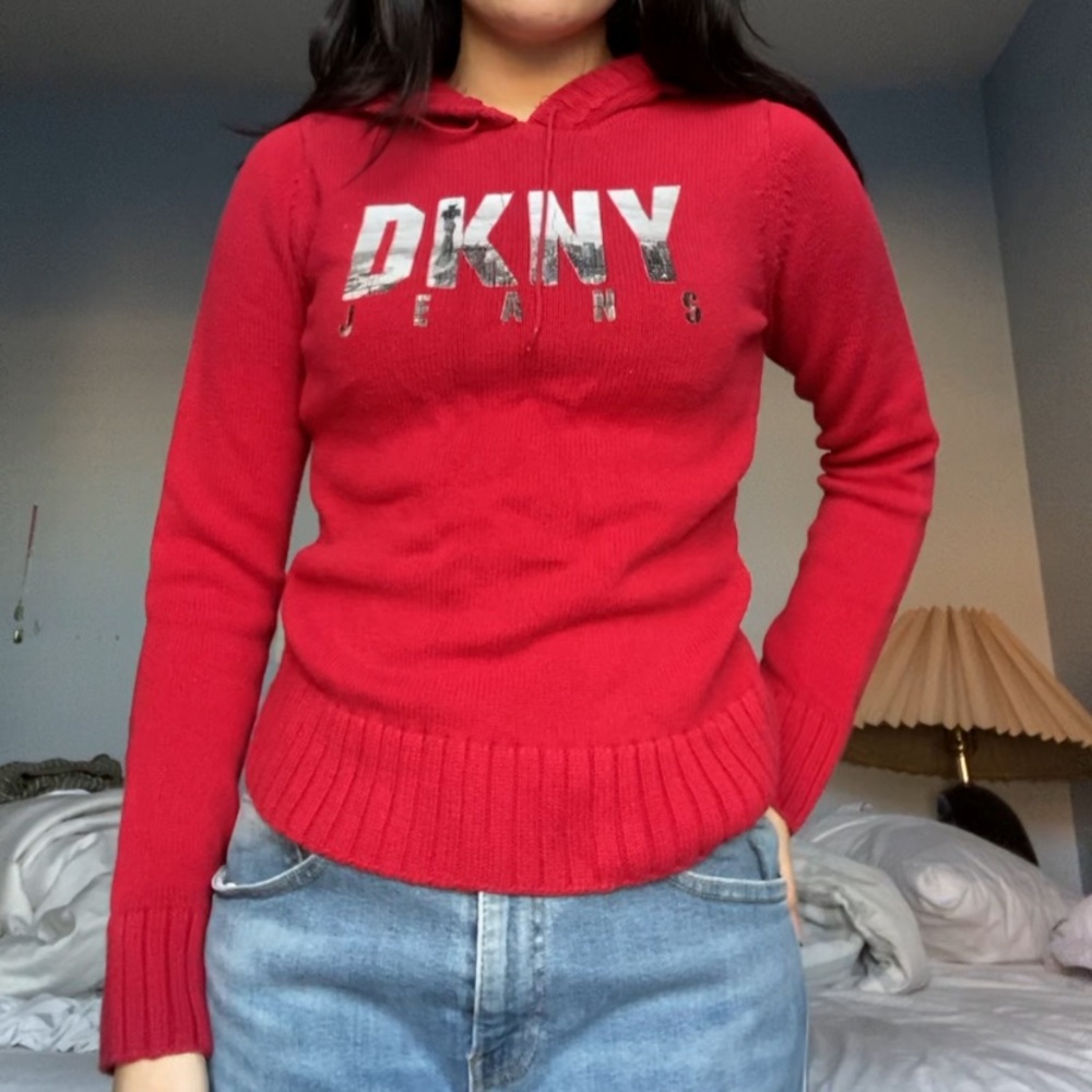 Vintage DKNY red sweater RARE